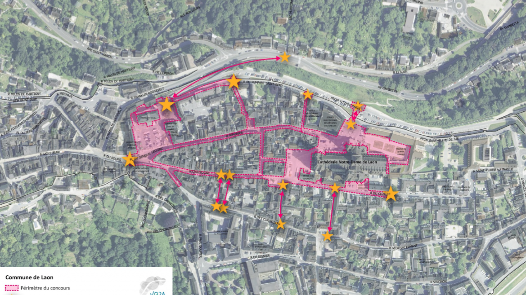 Illustration - requalification et le réaménagement du secteur des places majeures de la cathédrale de Laon (Aisne)